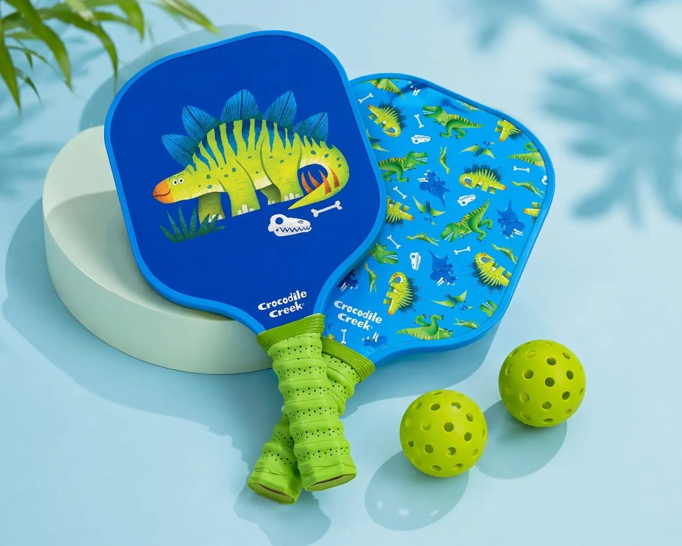 WoohooKids Kids Pickleball Set (6+ Years) β Dinosaur & Unicorn Paddle Options, Lightweight Easy Grip Racket with 2 Balls, Outdoor Sports Game for Boys & Girls
