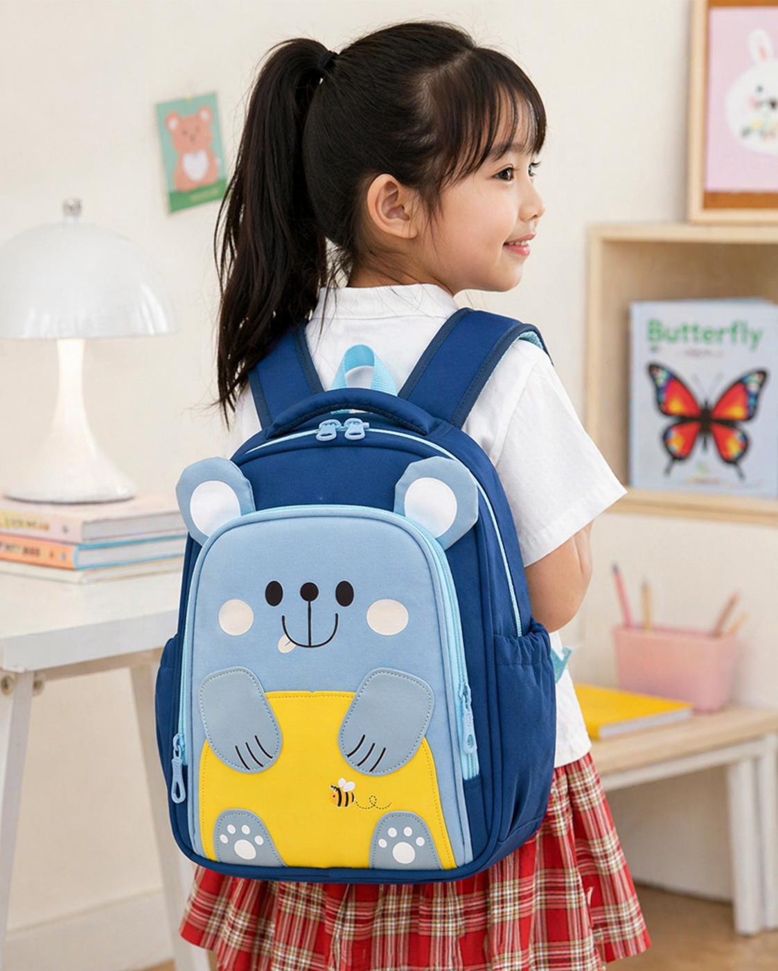 Cute Bear Kids Backpack | Lightweight School Bag for Toddlers | Waterproof & Comfortable (Ages 2–6 Years) - Blue