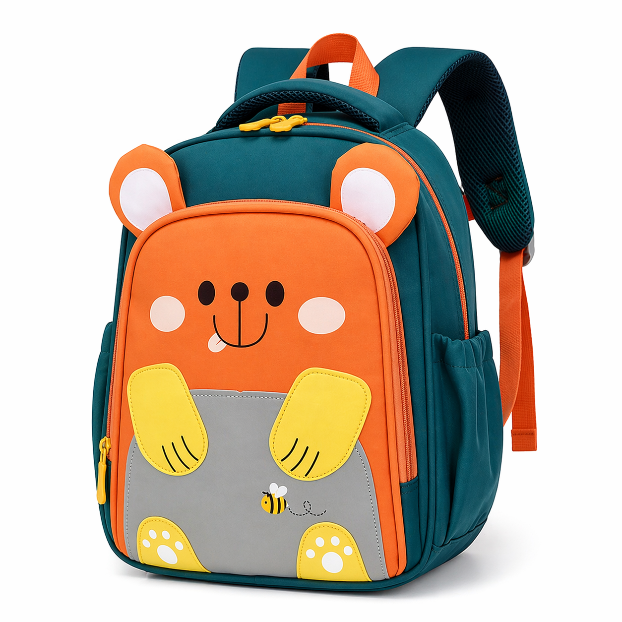 Cute Bear Kids Backpack | Lightweight School Bag for Toddlers | Waterproof & Comfortable (Ages 2–6 Years) - Orange