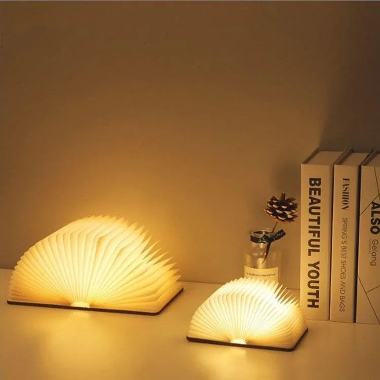 Foldable LED Book Lamp | Aesthetic Wooden Night Light | Rechargeable 360° Magnetic Desk Lamp