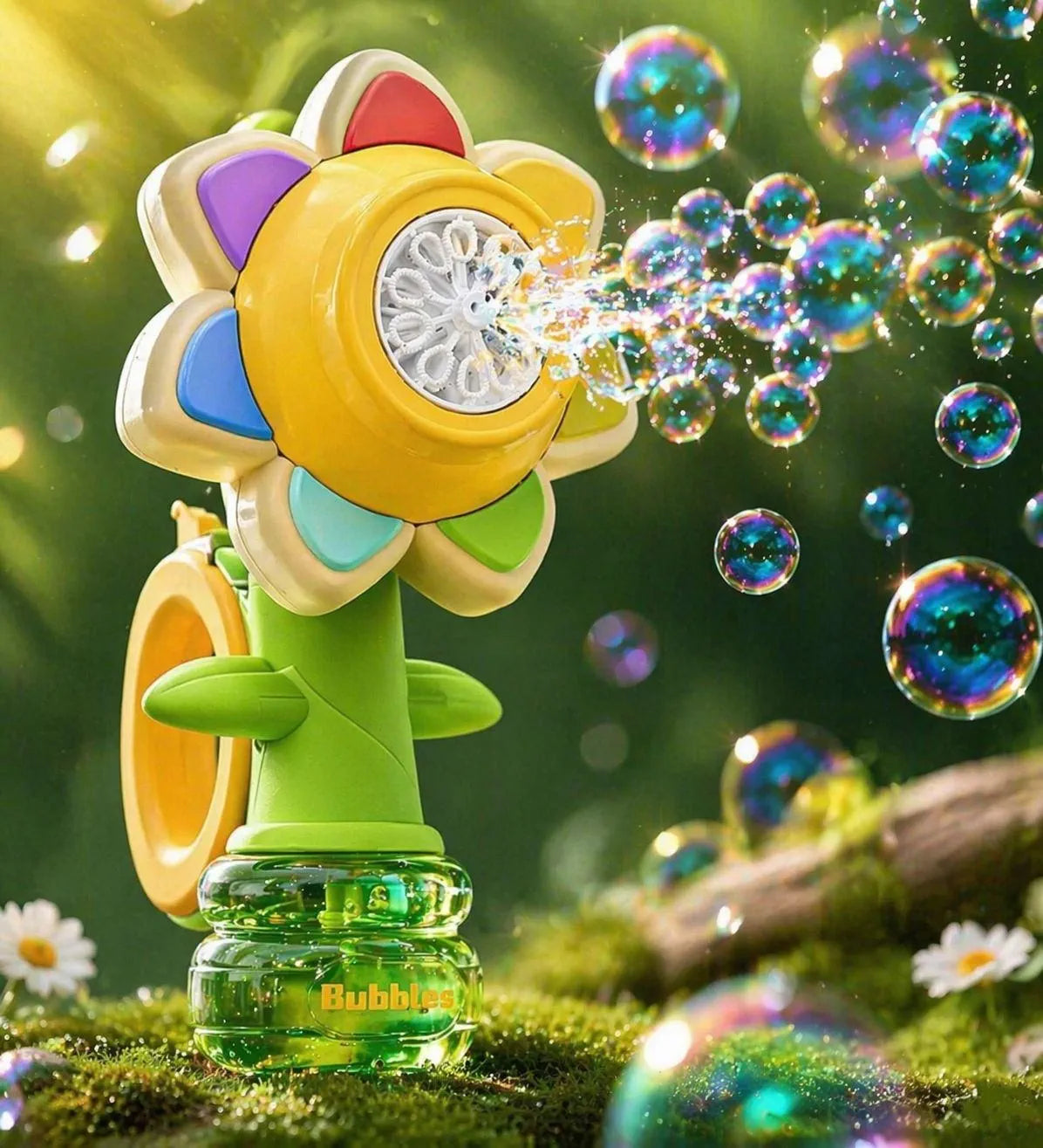 Flower Bubble Maker for Kids | Electric Automatic Bubble Blower Toy | USB Rechargeable | Lightweight & Safe | Outdoor Summer Toy for Boys & Girls