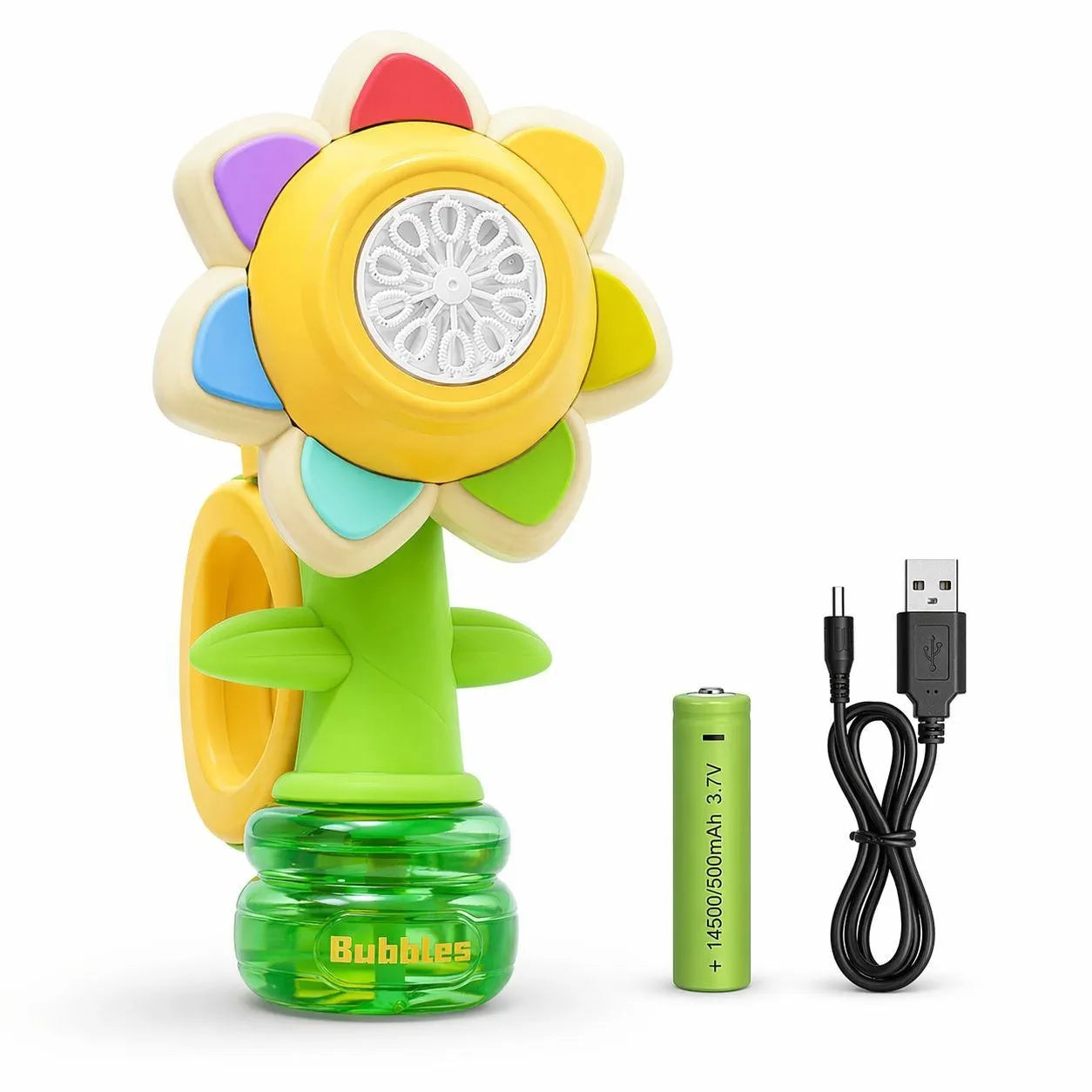 Flower Bubble Maker for Kids | Electric Automatic Bubble Blower Toy | USB Rechargeable | Lightweight & Safe | Outdoor Summer Toy for Boys & Girls