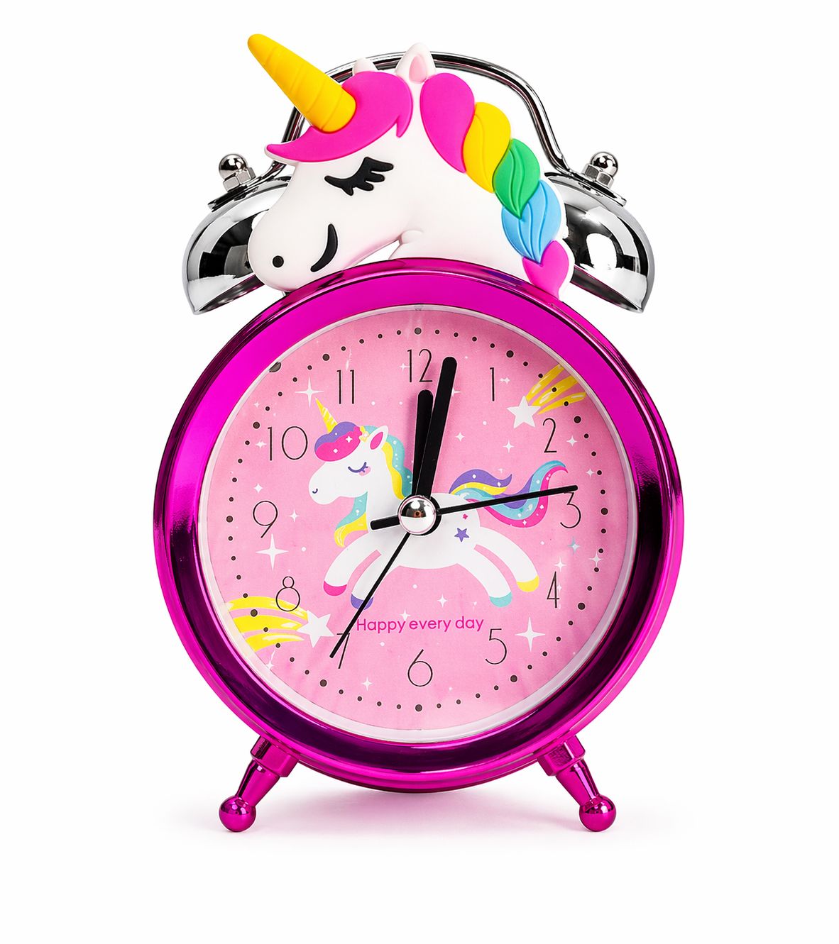 Kids Cartoon Alarm Clock with Loud Bell (Unicorn)