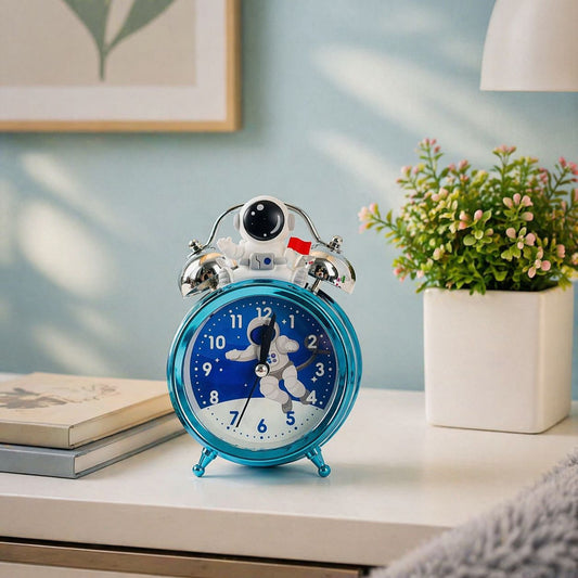 Kids Cartoon Alarm Clock with Loud Bell (Astronaut)