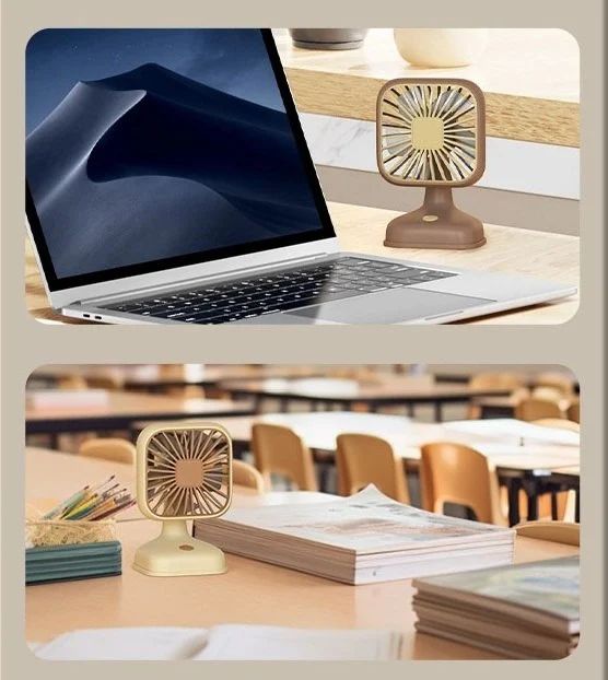 Portable Rechargeable Mini Fan | Retro Desk Fan with Adjustable Angle | Silent USB Table Fan for Home, Office & Travel