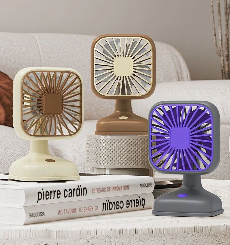 Portable Rechargeable Mini Fan | Retro Desk Fan with Adjustable Angle | Silent USB Table Fan for Home, Office & Travel