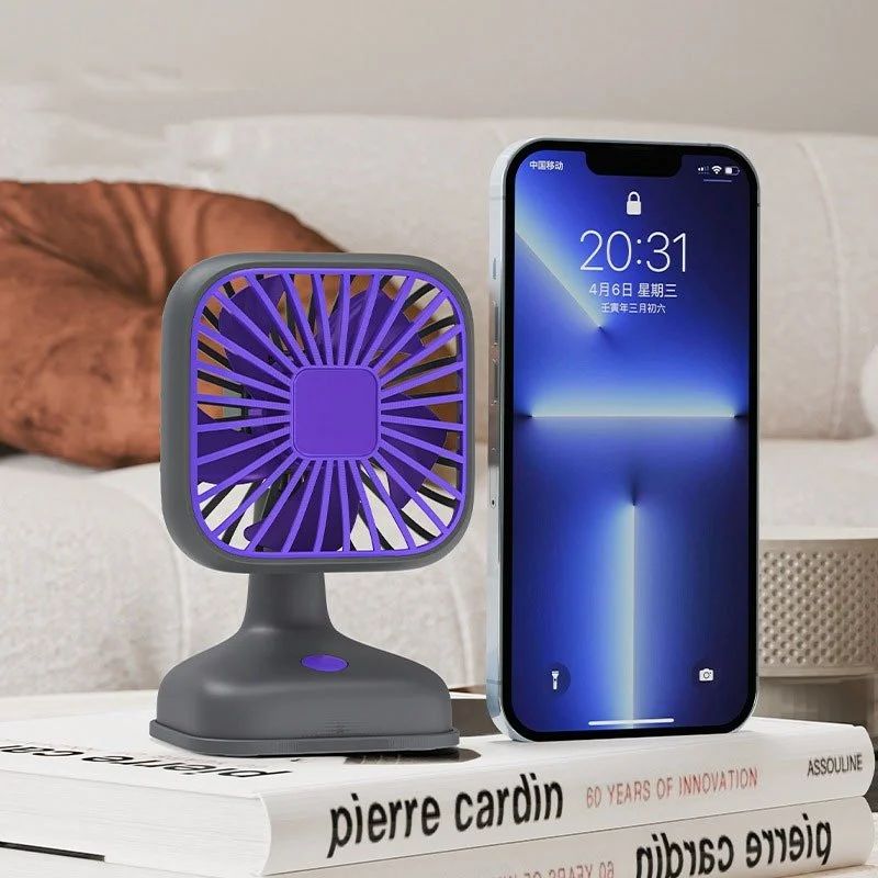 Portable Rechargeable Mini Fan | Retro Desk Fan with Adjustable Angle | Silent USB Table Fan for Home, Office & Travel