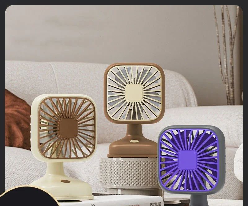 Portable Rechargeable Mini Fan | Retro Desk Fan with Adjustable Angle | Silent USB Table Fan for Home, Office & Travel