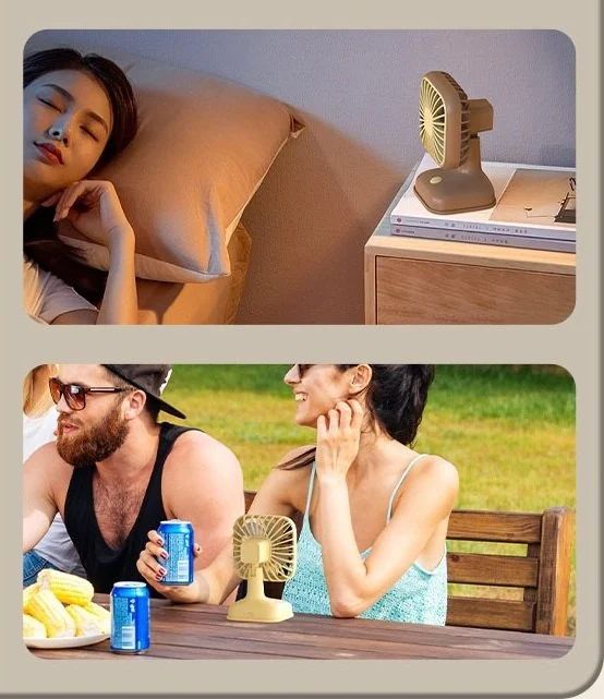 Portable Rechargeable Mini Fan | Retro Desk Fan with Adjustable Angle | Silent USB Table Fan for Home, Office & Travel