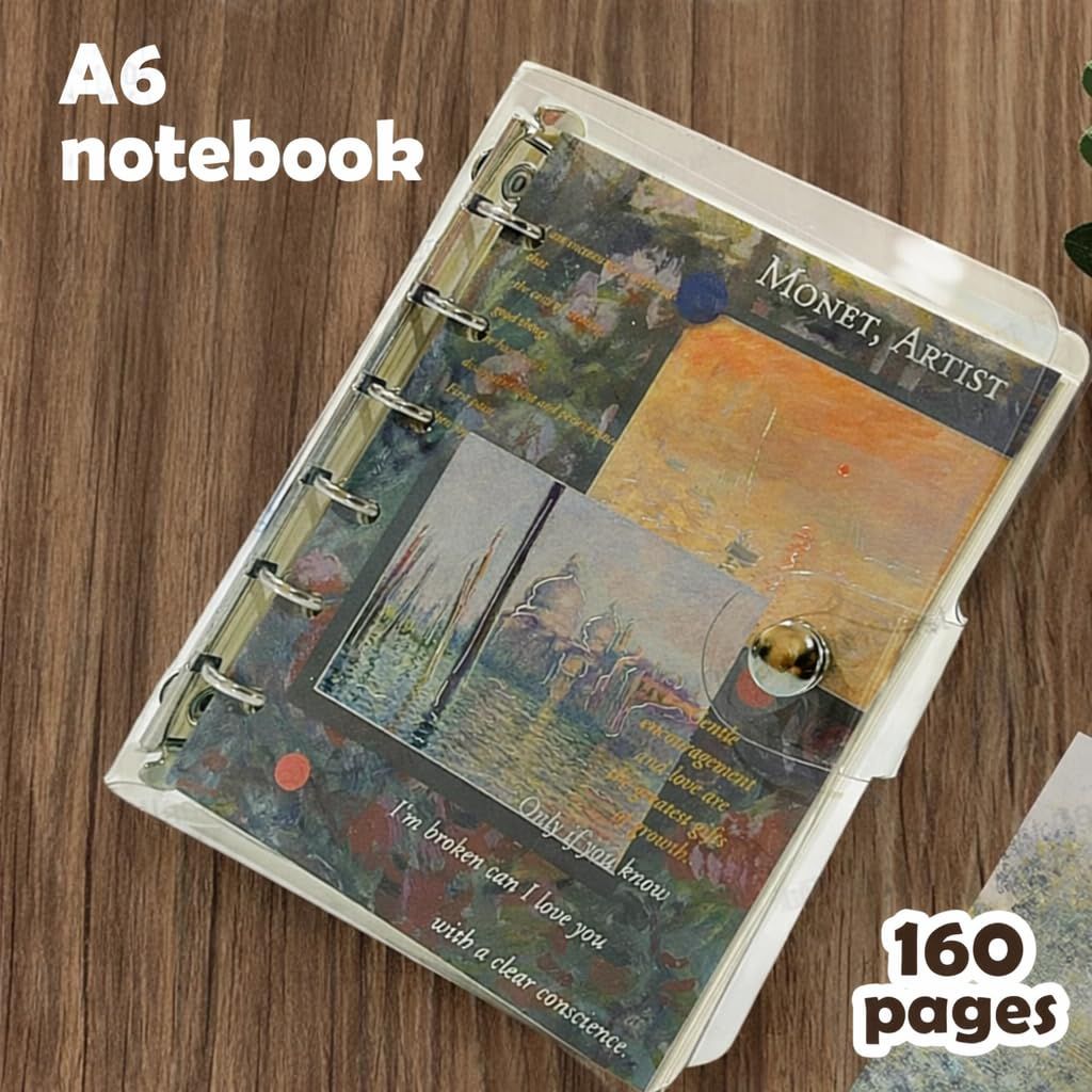 Aesthetic Scrapbook Gift Kit (154 PCS) | Monet & Van Gogh Art Theme DIY Journaling Set with Notebook, Stickers & Washi Tape