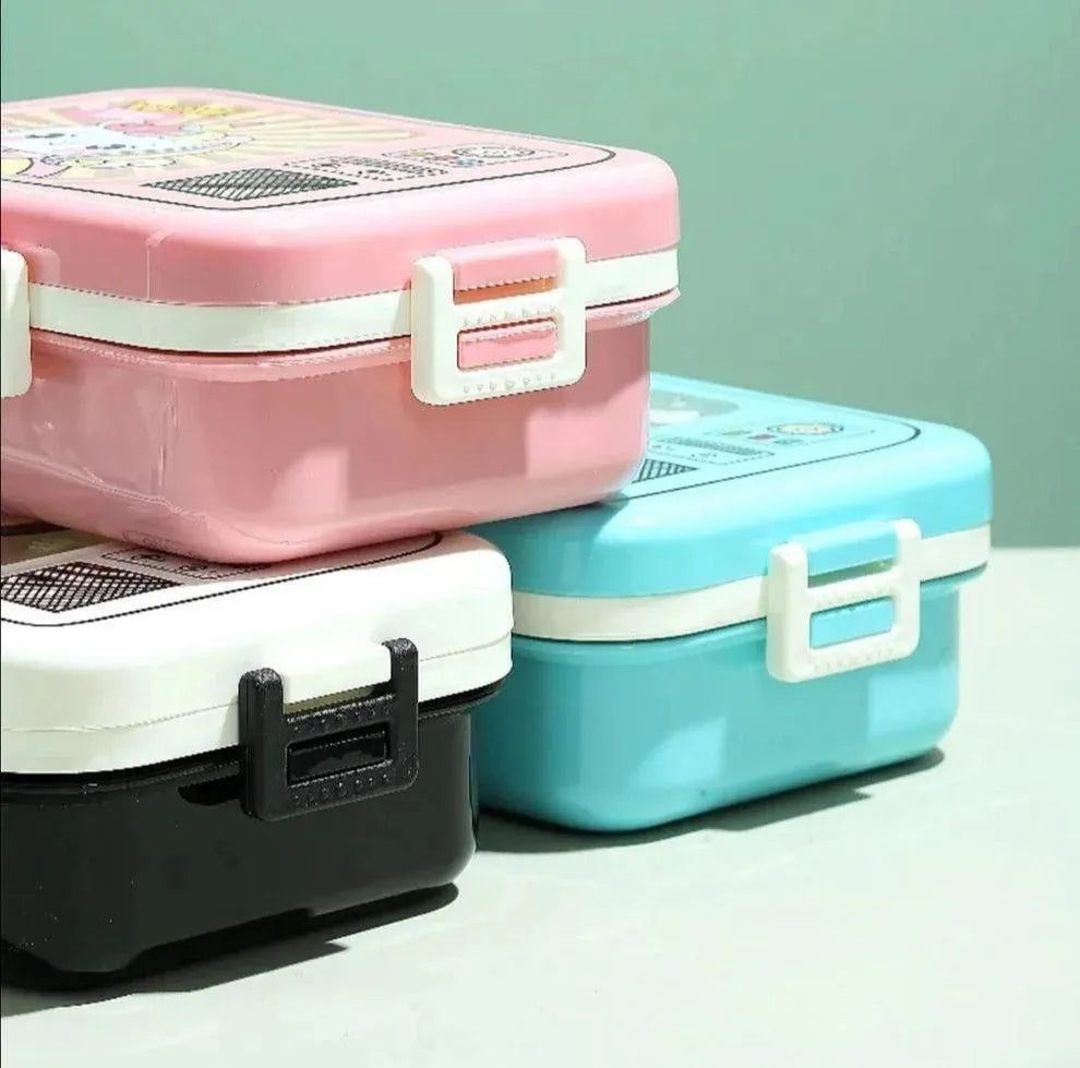 Retro TV Bento Meal Stainless Steel Three Compartment 100% Leakproof Lunch Box