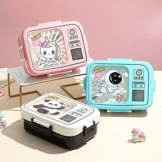 Retro TV Bento Meal Stainless Steel Three Compartment 100% Leakproof Lunch Box