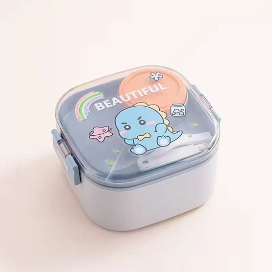 Cute Cartoon Stainless Steel Lunch Box Set with Spoon